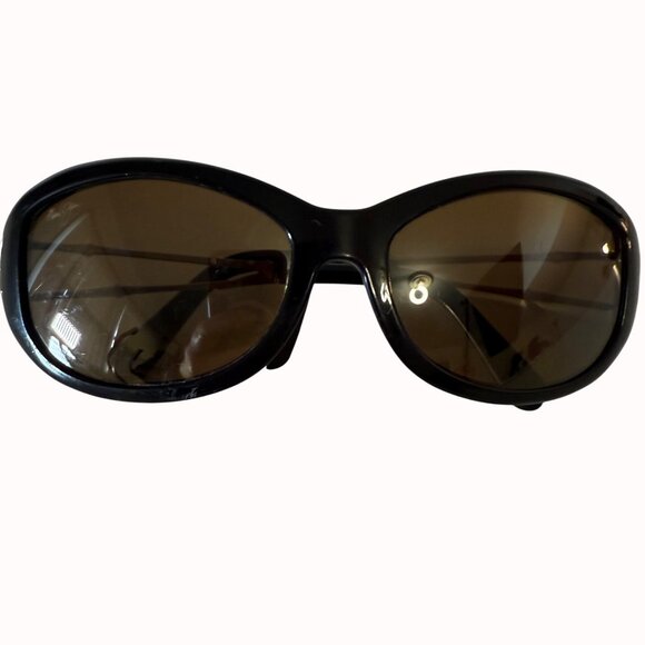 Maui Jim Womens Alana Sunglasses Polarized Brown Lenses Gold Tone Temple Arms - Picture 8 of 12